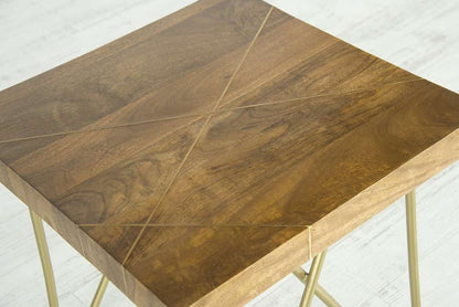 Steve Silver - Walter Brass Inlay End Table - WT300E veiw 3