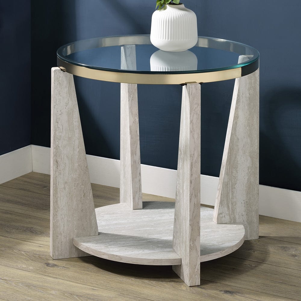 Steve Silver - Wanda 24? Round Glass Top End Table - WD100E view 3