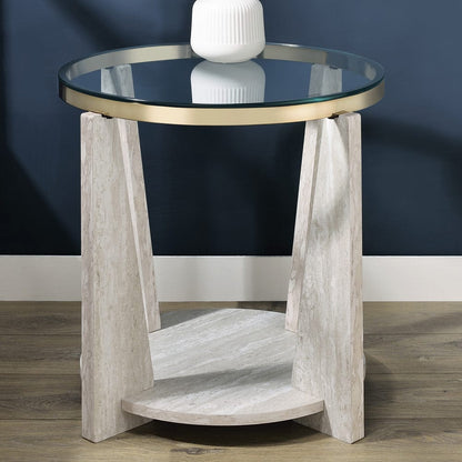 Steve Silver - Wanda 24? Round Glass Top End Table - WD100E view 4