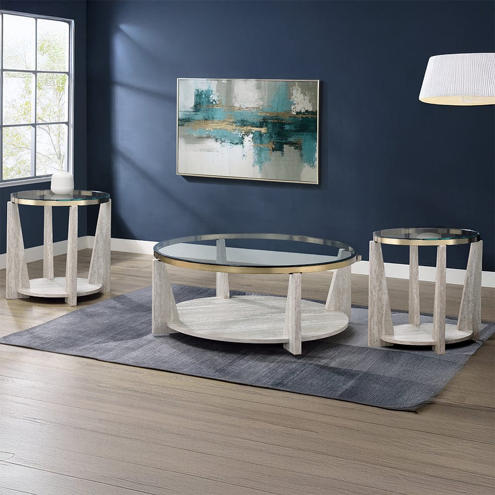 Steve Silver - Wanda 3-Piece Glass Top Table Set with Castered Coffee Table - WD100-2E-3PC view 1