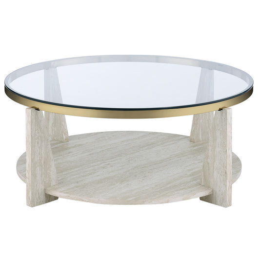 Steve Silver - Wanda 42? Round Glass Top Coffee Table with Casters - WD100CAS view 2