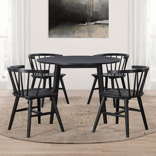 Steve Silver - Willow 5-Piece 42in Round Dining Set, Black - WIL500K-D5PC view 1