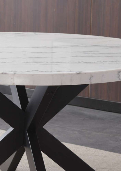 Steve Silver - Xena Marble Top 52in Round Dining Table - XN520WT veiw 3