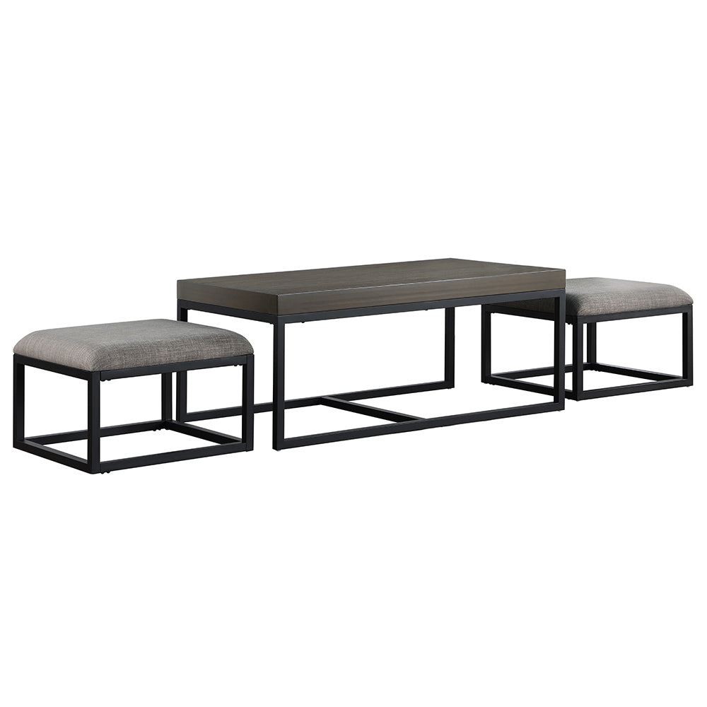 Steve Silver - Yukon Rectangular Nesting Table with 2 Stools - YU5028NT view 2