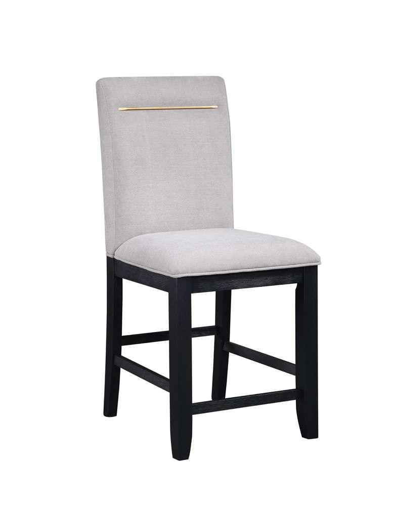 Steve Silver - Yves Black Counter Table With Storage and 4 Grey Counter Chairs - YS500SB-C5PC-G veiw 4