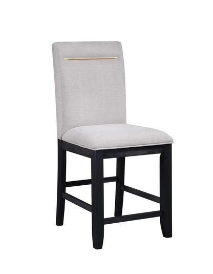 Steve Silver - Yves Black Counter Table With Storage and 4 Grey Counter Chairs - YS500SB-C5PC-G veiw 4
