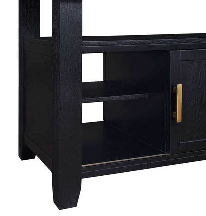 Steve Silver - Yves Black Counter Table With Storage and 4 Grey Counter Chairs - YS500SB-C5PC-G veiw 5