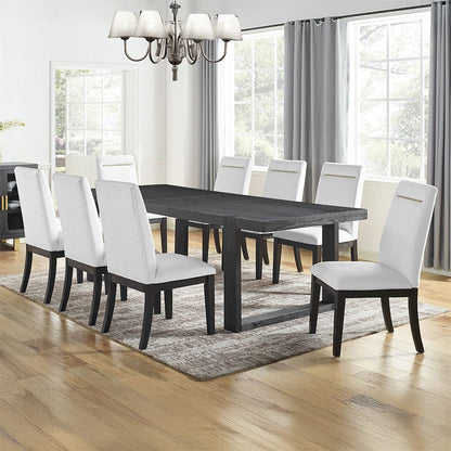 Steve Silver - Yves Black Dining Table With 8 White Chairs and Server - YS500TSW10PC view 1