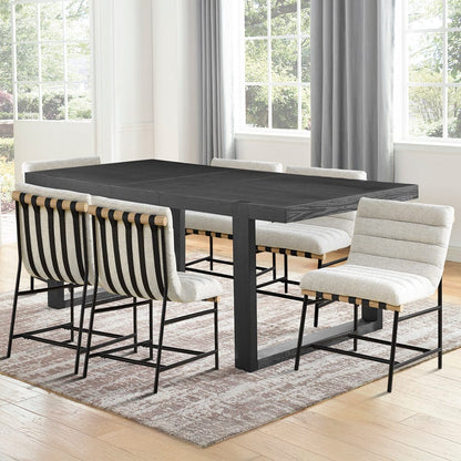 Steve Silver - Yves Dining Table+Nicco Beige Polyester - YS500T-NC500BE-D7PC view 1