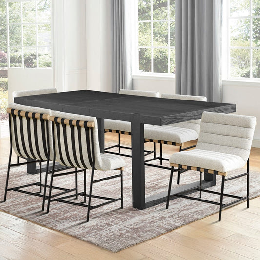 Steve Silver - Yves Dining Table+Nicco Beige Polyester - YS500T-NC500BE-D7PC view 1