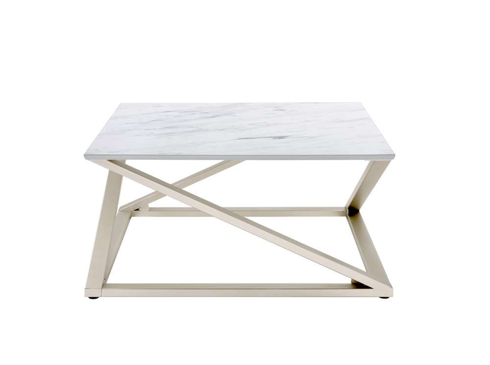 Steve Silver - Zurich Faux White Marble Top Cocktail Table - ZU100C veiw 1