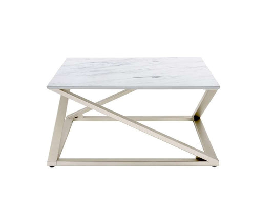 Steve Silver - Zurich Faux White Marble Top Cocktail Table - ZU100C veiw 1