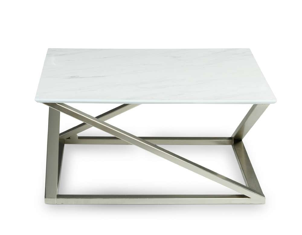 Steve Silver - Zurich Faux White Marble Top Cocktail Table - ZU100C veiw 2