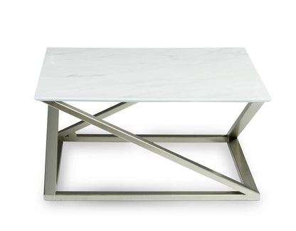 Steve Silver - Zurich Faux White Marble Top Cocktail Table - ZU100C veiw 2
