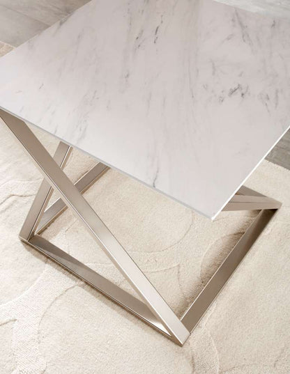 Steve Silver - Zurich Faux White Marble Top Cocktail Table - ZU100C veiw 3