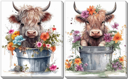 Streamline Art - Baby Highland Cow Set of 2 - CE601-1620T view 1