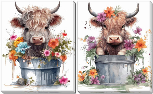 Streamline Art - Baby Highland Cow Set of 2 - CE601-1620T view 1