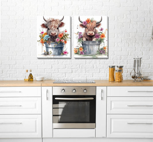Streamline Art - Baby Highland Cow Set of 2 - CE601-1620T view 2