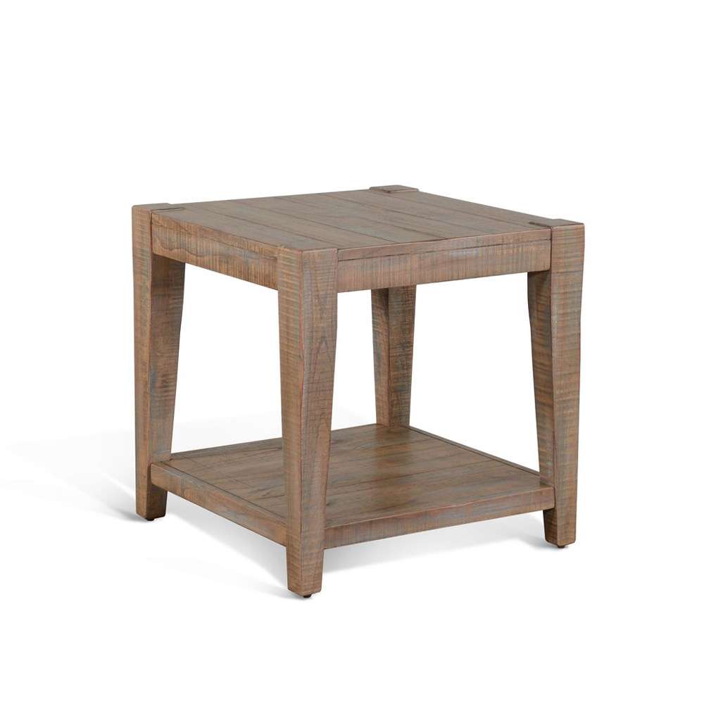 Sunny Designs -  24in Modern Mindi Wood End Table in Weathered Brown - 3162WB-E veiw 1
