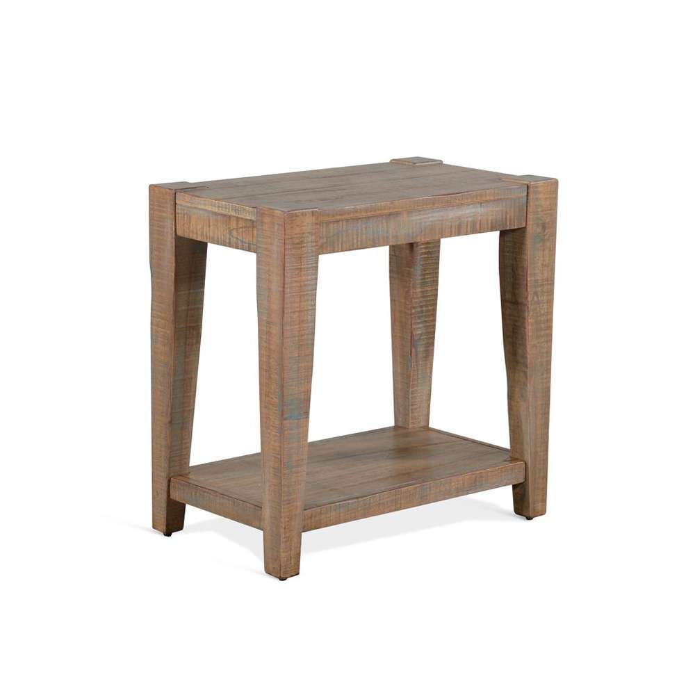 Sunny Designs -  25in Modern Mindi Wood Chair Side Table in Weathered Brown - 3162WB-CS veiw 1