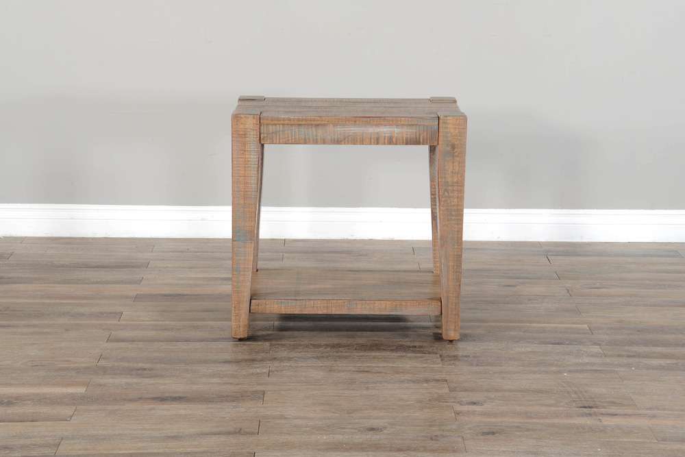 Sunny Designs -  25in Modern Mindi Wood Chair Side Table in Weathered Brown - 3162WB-CS veiw 2