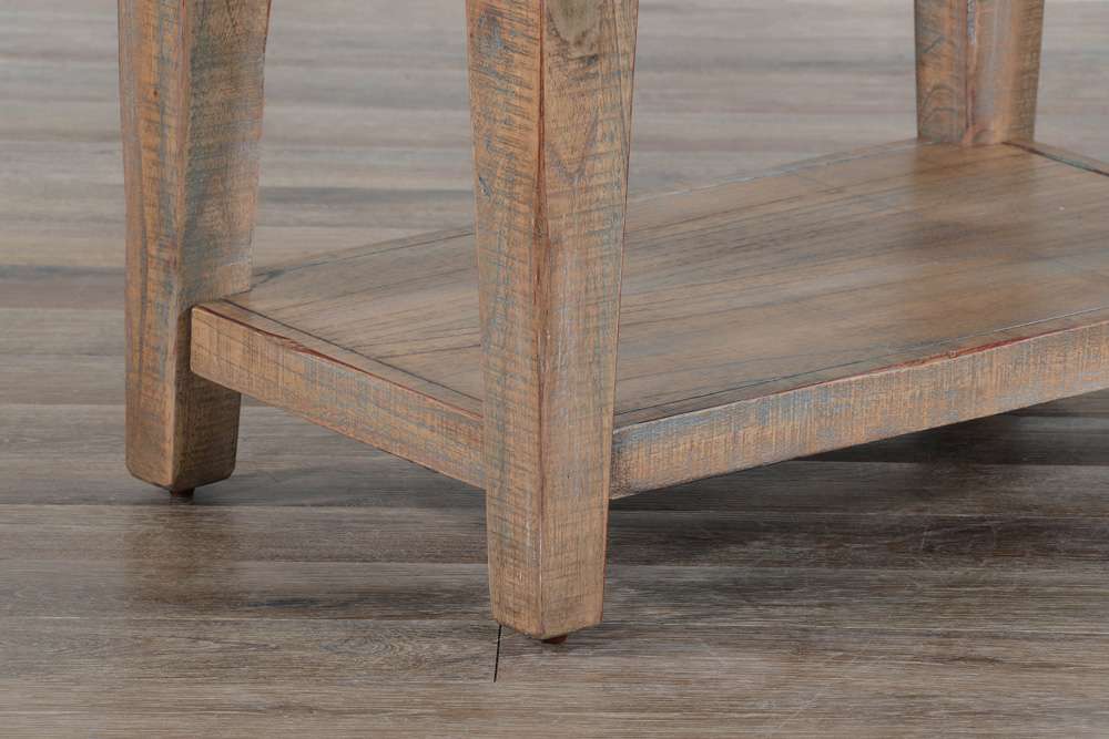 Sunny Designs -  25in Modern Mindi Wood Chair Side Table in Weathered Brown - 3162WB-CS veiw 3