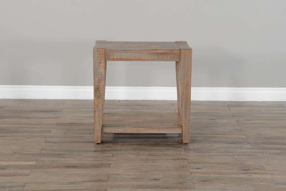 Sunny Designs -  25in Modern Mindi Wood Chair Side Table in Weathered Brown - 3162WB-CS veiw 4