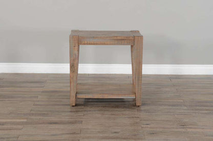Sunny Designs -  25in Modern Mindi Wood Chair Side Table in Weathered Brown - 3162WB-CS veiw 4