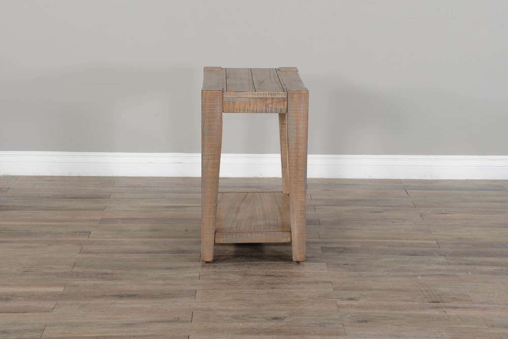 Sunny Designs -  25in Modern Mindi Wood Chair Side Table in Weathered Brown - 3162WB-CS veiw 5