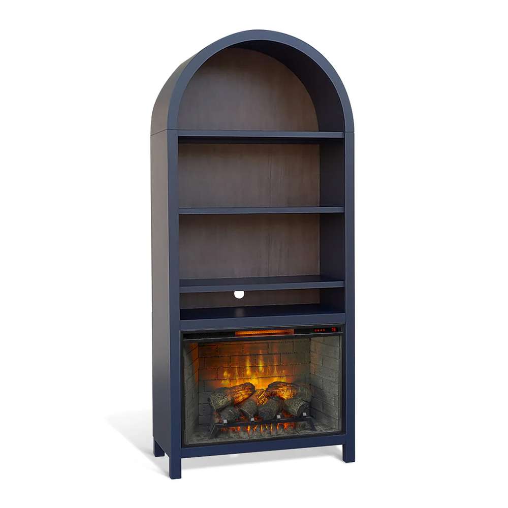 Sunny Designs -  37in Arch Bookcase with Electric Fireplace - K3681BL-S veiw 1