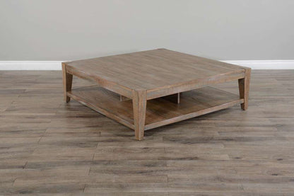 Sunny Designs -  48in Modern Mindi Wood Cocktail Table in Weathered Brown - 3162WB-C veiw 4