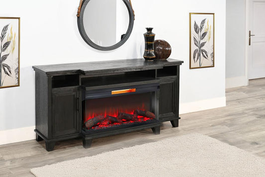 Sunny Designs - 66in Media Console with Panoramic Electric Fireplace - K3689UM veiw 2