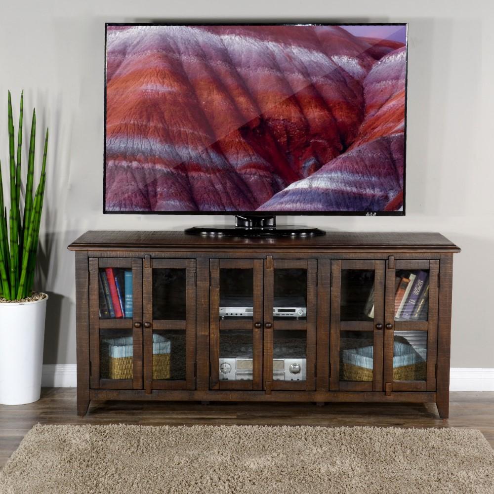 Sunny Designs - 70in TV Console in Dark Brown - 3628TL-70 veiw 2