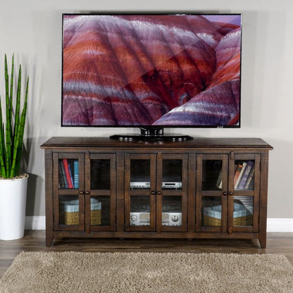 Sunny Designs - 70in TV Console in Dark Brown - 3628TL-70 veiw 2