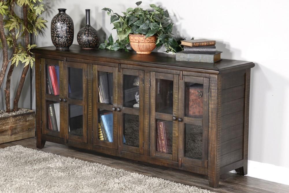 Sunny Designs - 70in TV Console in Dark Brown - 3628TL-70 veiw 5