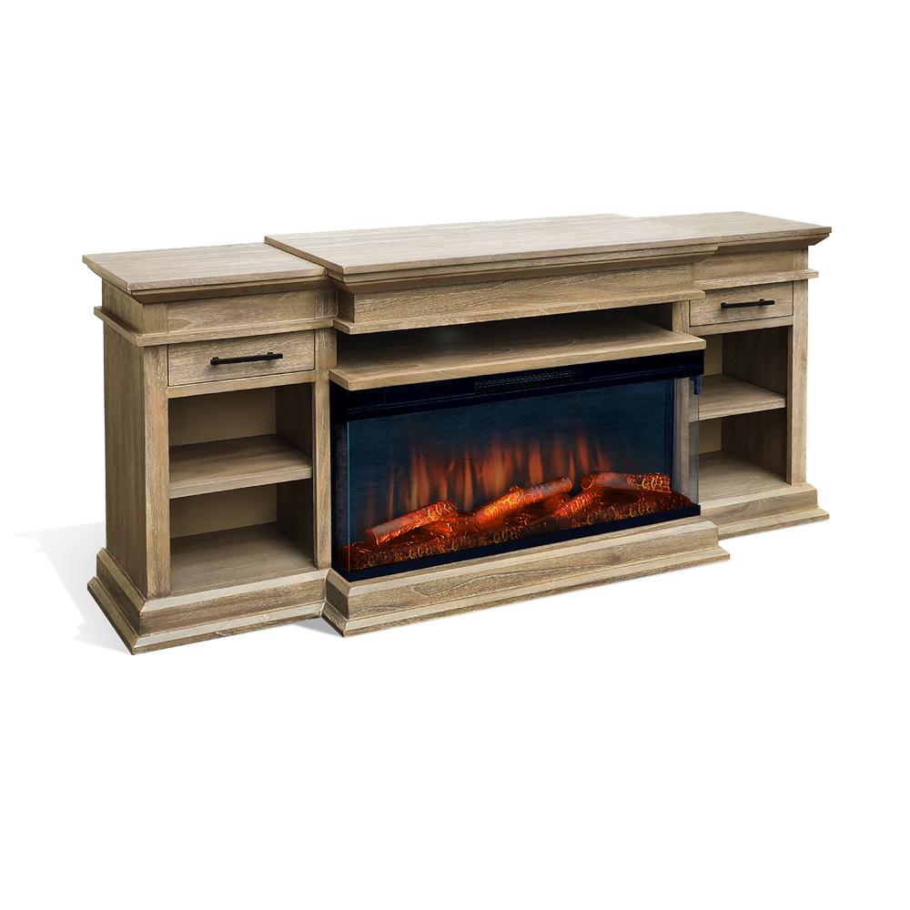 Sunny Designs - 72in Media Console with Panoramic Electric Fireplace - Natural - K3688WE veiw 1