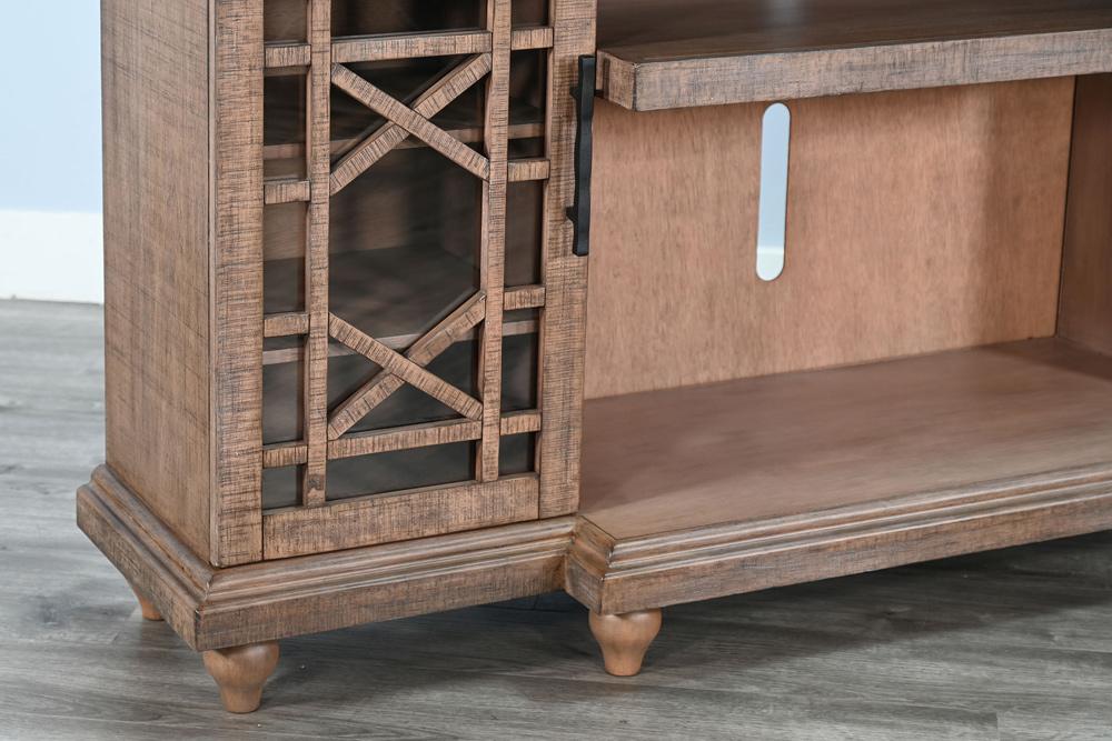 Sunny Designs - 72in Media Console with Panoramic Electric Fireplace - Natural - K3687DR veiw 3