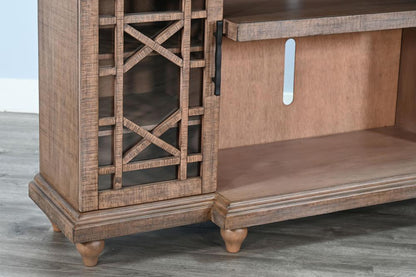 Sunny Designs - 72in Media Console with Panoramic Electric Fireplace - Natural - K3687DR veiw 3