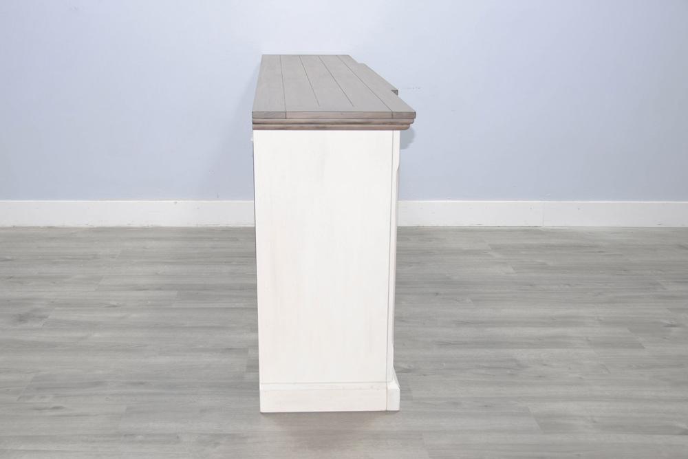 Sunny Designs - 78in Media Console with Electric Fireplace - White - K3670MB veiw 2