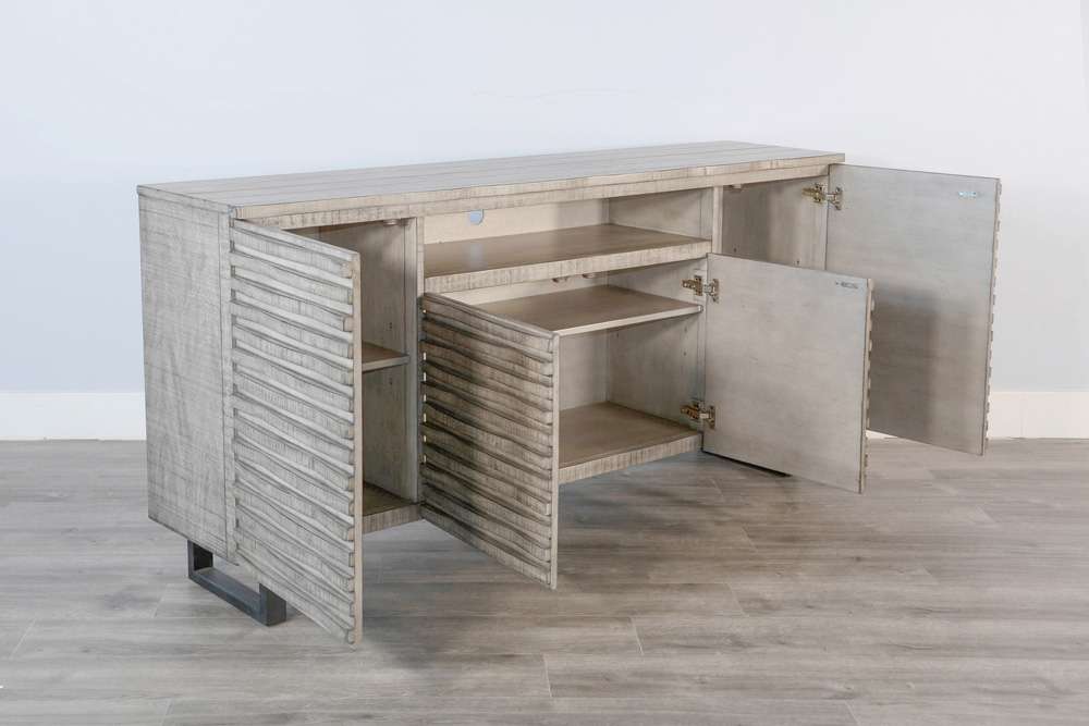 Sunny Designs - Alpine Grey -  72in Media Console - Server - 3646AG-72 veiw 3