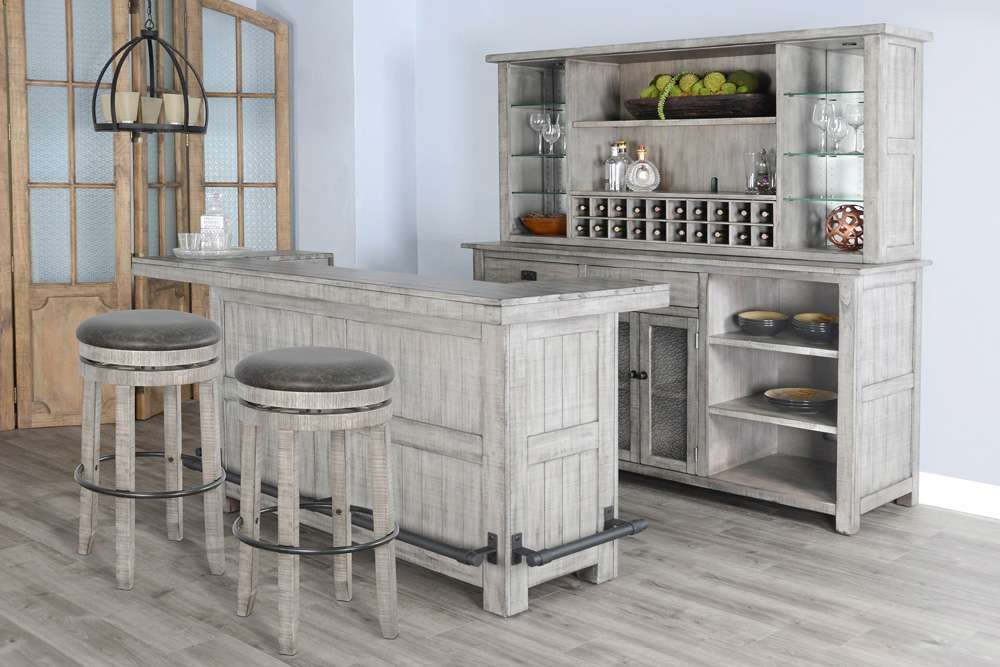 Sunny Designs - Alpine Grey -  80in Traditional Wood Home Bar - 1963AG veiw 3