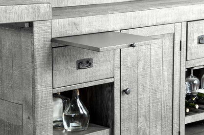 Sunny Designs - Alpine Grey -  80in Traditional Wood Home Bar - 1963AG veiw 5