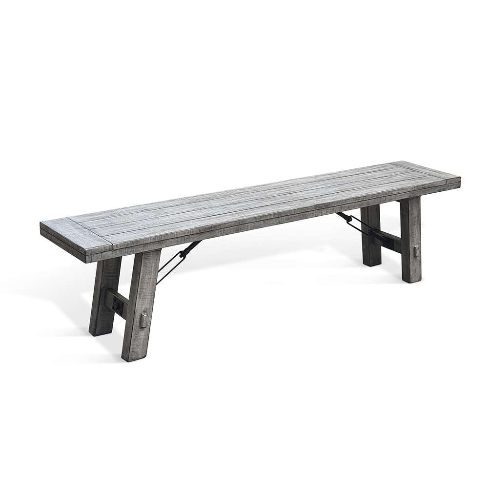 Sunny Designs - Alpine Grey -  Alpine Bench with Turnbuckle, Wood Seat - 1522AG veiw 1