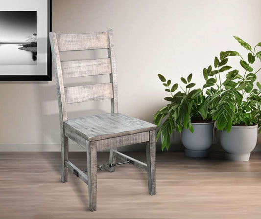 Sunny Designs - Alpine Grey -  Alpine Ladderback Chair with Turnbuckle, Wood Seat (Set of 2) - 1508AG-T veiw 2