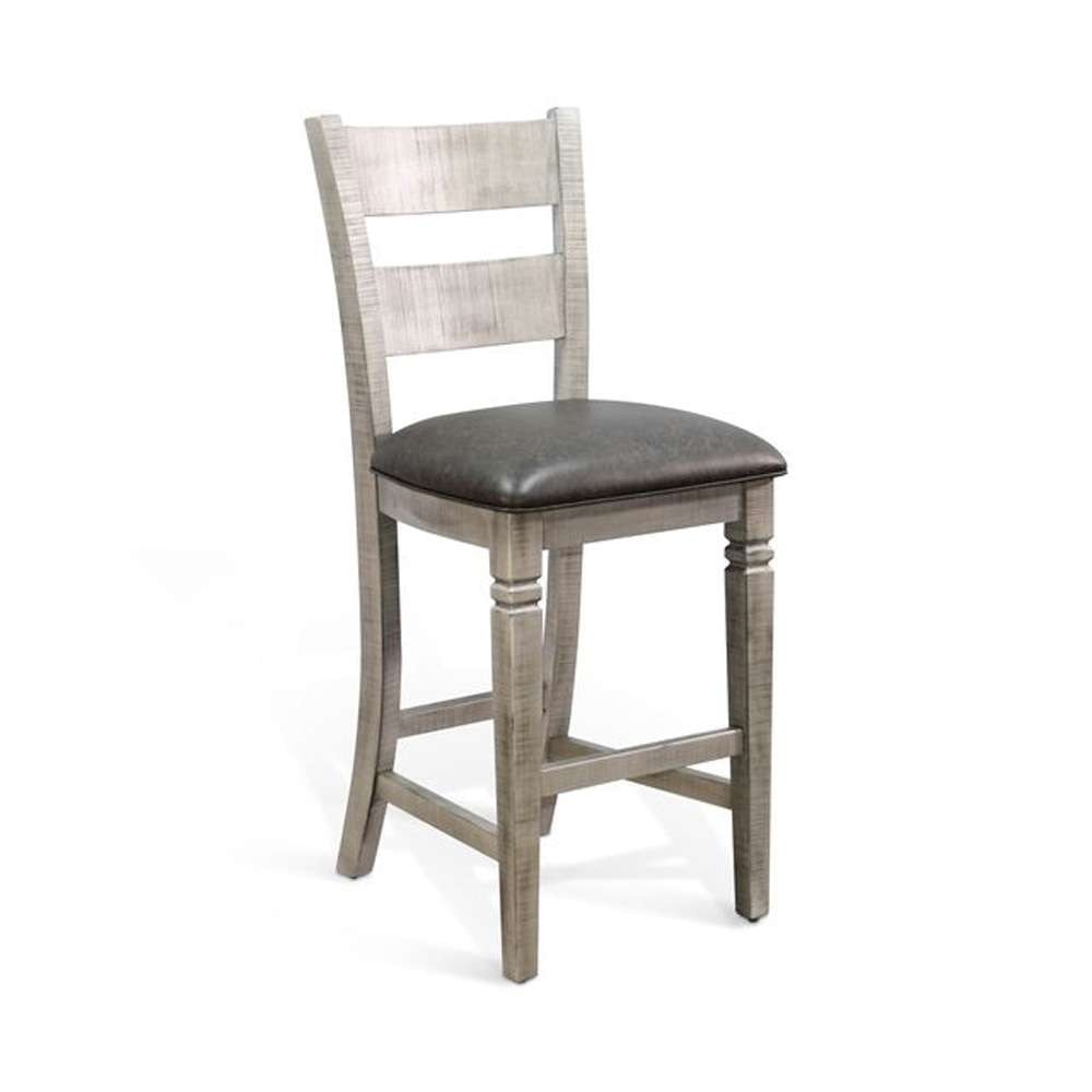 Sunny Designs - Alpine Grey -  Bar Ladderback Barstool, Cushion Seat (Set of 2) - 1429AG-30 veiw 1