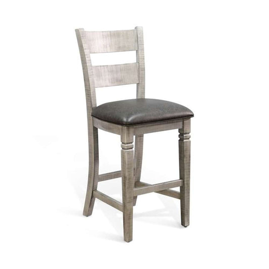 Sunny Designs - Alpine Grey -  Bar Ladderback Barstool, Cushion Seat (Set of 2) - 1429AG-30 veiw 1