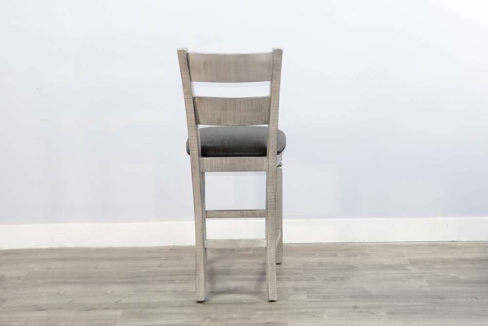 Sunny Designs - Alpine Grey -  Bar Ladderback Barstool, Cushion Seat (Set of 2) - 1429AG-30 veiw 4