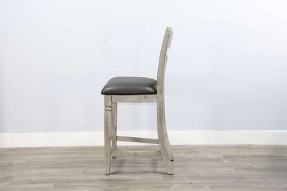 Sunny Designs - Alpine Grey -  Bar Ladderback Barstool, Cushion Seat (Set of 2) - 1429AG-30 veiw 5