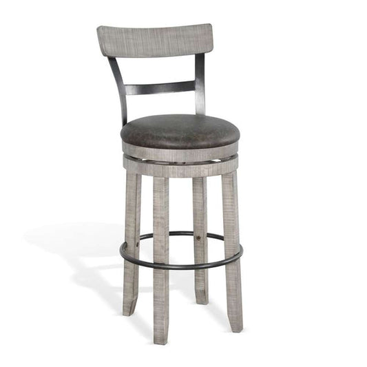 Sunny Designs - Alpine Grey -  Bar Swivel Barstool, Cushion Seat (Set of 2) - 1624AG-B30 veiw 1