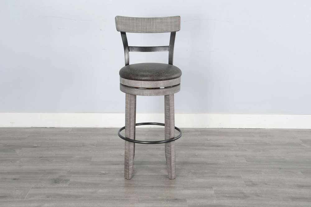 Sunny Designs - Alpine Grey -  Bar Swivel Barstool, Cushion Seat (Set of 2) - 1624AG-B30 veiw 2